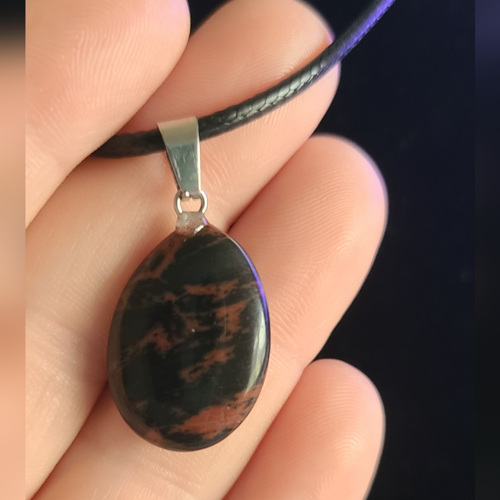 New Mahoghany Obsidian Pendant Necklace